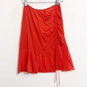 Vintage Vivienne Tam Orange Y2K Ruffle Skirt